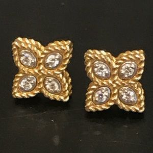 Roberto Coin Gold Earrings with Silver Accents